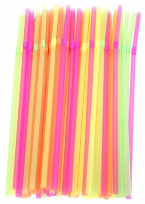 Трубочки с изгибом цветные 210*5мм(100шт)17577