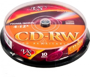 Диск VS CD-RW 80 8-12X(10шт банка)